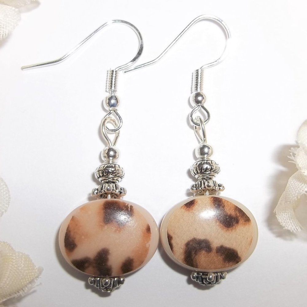 Small Earrings Wild Animal Print Handmade NWT 5814
